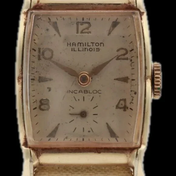 Vintage Hamilton Illinois 9518 Men's Mechanical Wristwatch 220 Steel & 10k RGP